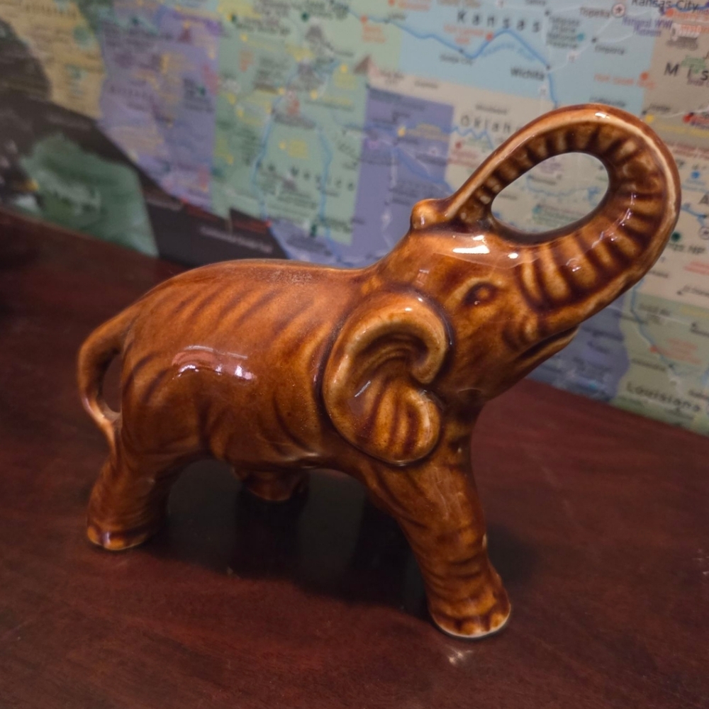 Vintage Brown Elephant Figurine